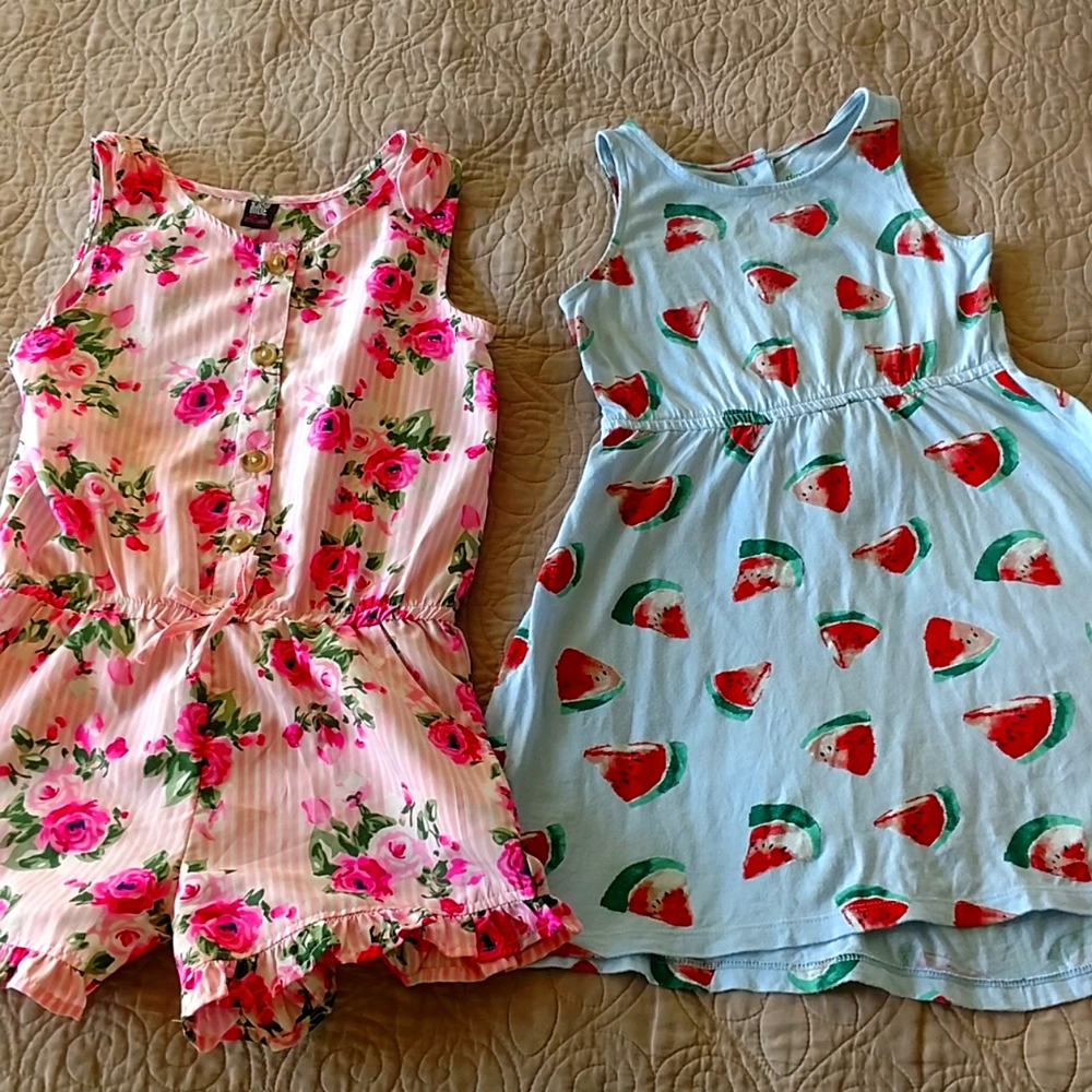 4T Girl's Dress and Floral  Romper